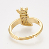 Brass Cubic Zirconia Pendants & Stud Earrings & Adjustable Rings Jewelry Sets SJEW-S043-12-3