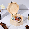 7 Chakra Natural Mixed Raw Gemstone Nuggets Display Decorations with Wooden Box AJEW-WH0886-57-4