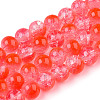 Transparent Crackle Baking Paint Glass Beads Strands X1-DGLA-T003-01A-12-1