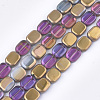 Frosted Electroplate Glass Beads Strands EGLA-S188-02-2