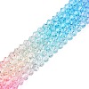 Gradient Color Baking Paint Glass Bead Strands LS-DGLA-A039-T6mm-A08-4