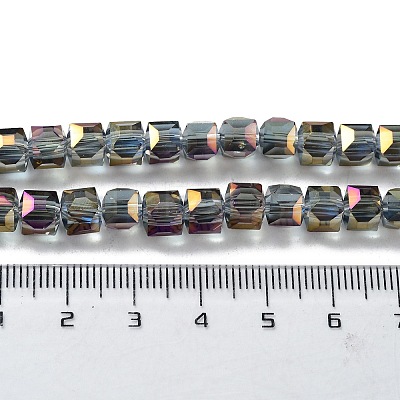 Electroplate Glass Bead Strands X-EGLA-R064-6mm-08-1