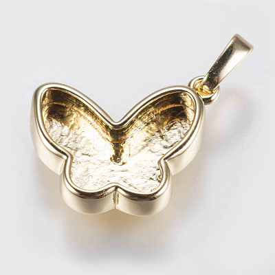 Brass Pendant Cabochon Settings KK-G338-12-1