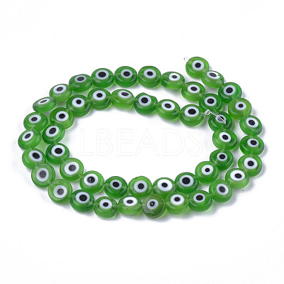 Handmade Evil Eye Lampwork Beads Strands X-LAMP-S191-02B-02-1