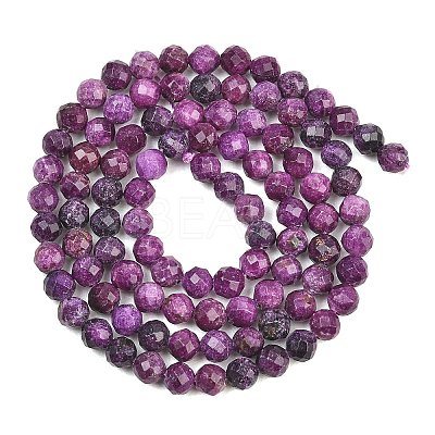 Heated Natural Sugilite Beads Strands G-B193-B04-4mm-1