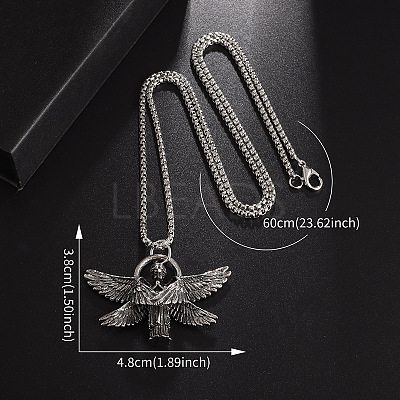 Alloy Angel Wing Pendant Necklaces for Unisex WGCF23F-01-1