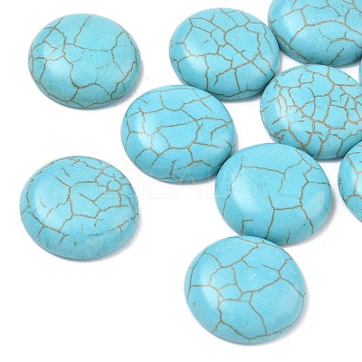 Craft Findings Dyed Synthetic Turquoise Flat Back Dome Cabochons LS-X-TURQ-S266-20mm-01-1