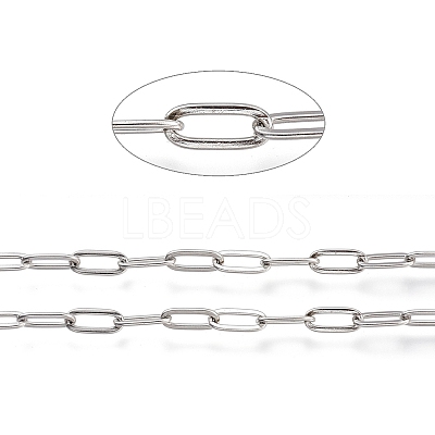 Tarnish Resistant 304 Stainless Steel Paperclip Chains CHS-M003-15P-1