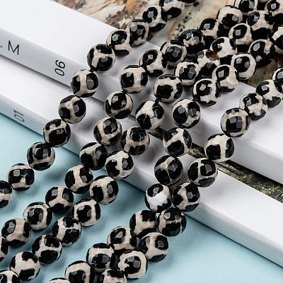 Tibetan Style Turtle Back Pattern dZi Beads G-H1454-1-1