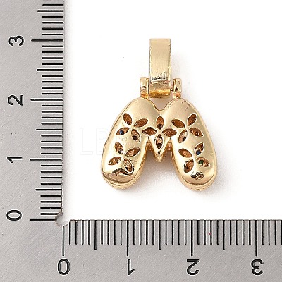 Brass Micro Pave Cubic Zirconia Pendants ZIRC-P121-01G-M-1