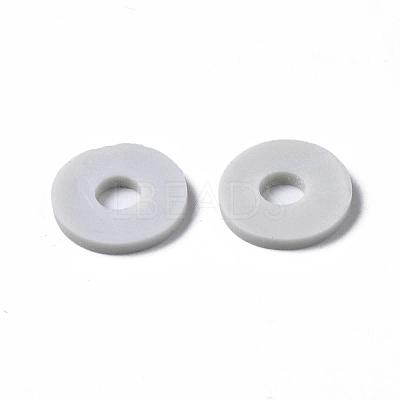 Flat Round Handmade Polymer Clay Beads CLAY-R067-10mm-39-1