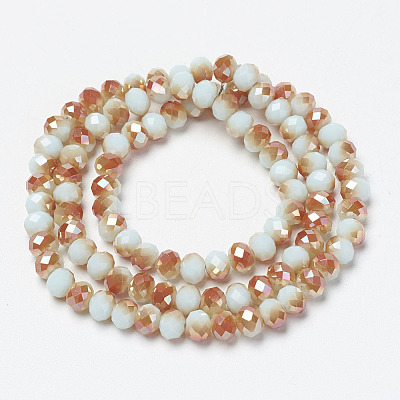 Electroplate Opaque Solid Color Glass Beads Strands EGLA-A034-P4mm-J01-1