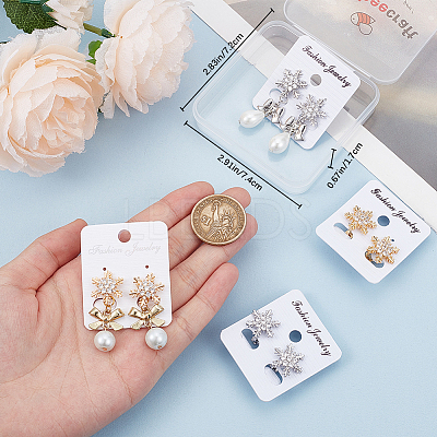 2 Pairs 2 Colors Brass Micro Pave 3A Clear Cubic Zirconia Clip-on Earrings EJEW-BBC0001-59-1