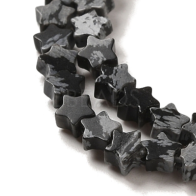 Natural Snowflake Obsidian Beads Strands G-G085-B37-01-1