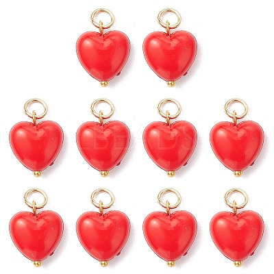 Opaque Acrylic Heart Charms PALLOY-MZ00845-1
