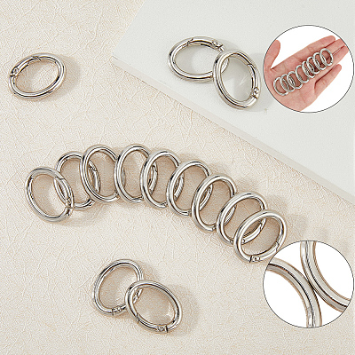 20Pcs Zinc Alloy Spring Gate Rings FIND-SP0004-30P-1