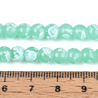 Baking Paint Glass Beads Strands DGLA-N015-6mm-07-1