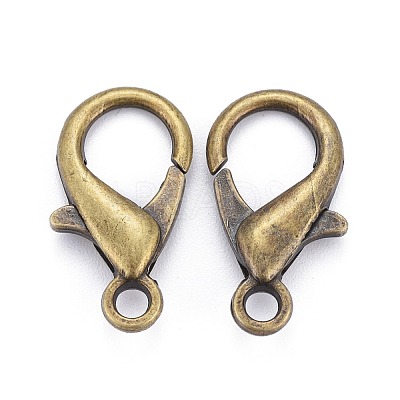 Antique Bronze Tone Zinc Alloy Lobster Claw Clasps X-E107-AB-1