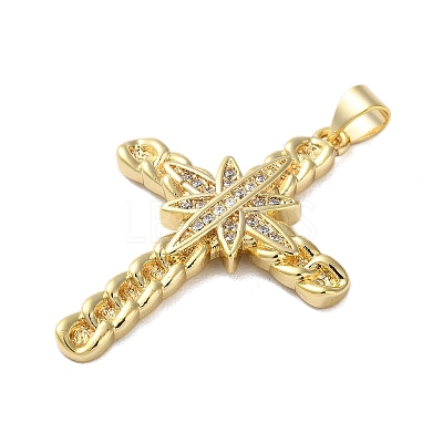 Brass Micro Pave Clear Cubic Zirconia Pendants KK-A212-06G-G-1