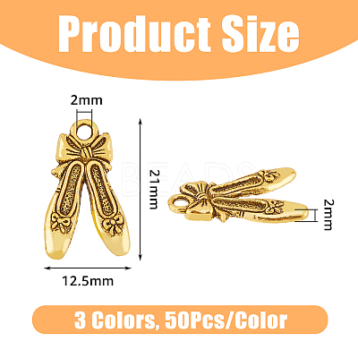 150Pcs 3 Colors Tibetan Style Alloy Pendants FIND-DC0003-97-1