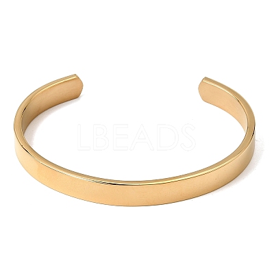 304 Stainless Steel Plain Open Cuff Bangles for Women SA-CBAC920-08G-1