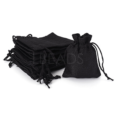 20Pcs Rectangle Polyester Imitation Burlap Packing Pouches Drawstring Bags ABAG-TA0001-95D-1