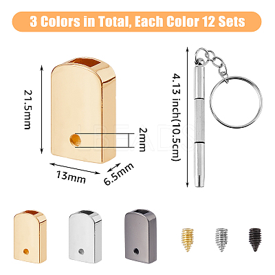 36 Sets 3 Color Alloy Cord Ends FIND-DC0004-64-1