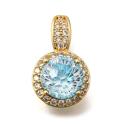 Brass Micro Pave Cubic Zirconia Pendants KK-F913-17G-03-1