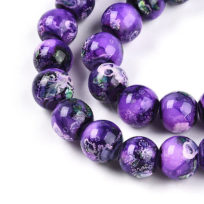 Baking Paint Glass Beads X1-DGLA-N003-10mm-A07-1