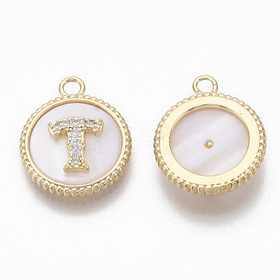 Brass Micro Pave Cubic Zirconia Pendants KK-T062-04T-NF-1
