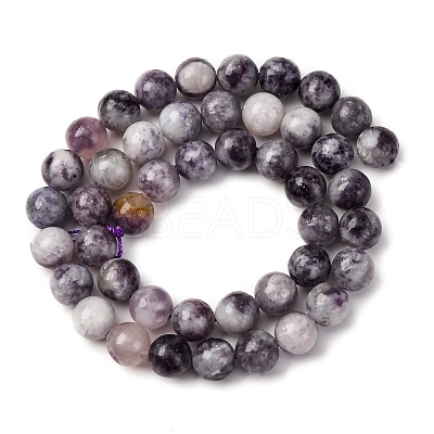 Natural Lepidolite Beads Strands G-G284-A02-8mm-1