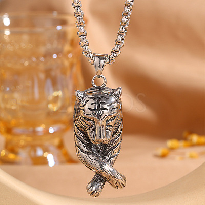 Vintage 04 Stainless Steel Pendant Necklaces for Men WG30589-01-1