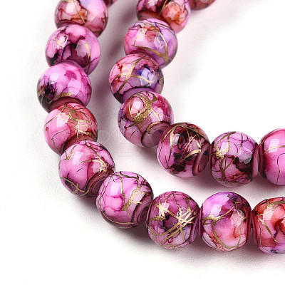 Baking Paint Glass Beads Strands X-DGLA-N003-6mm-B03-1