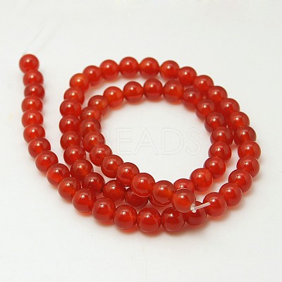 Natural Carnelian Beads Strands G-G338-8mm-01-1