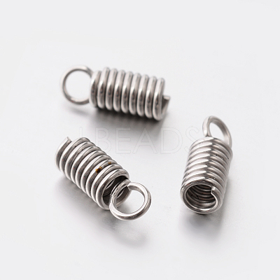 Tarnish Resistant 201 Stainless Steel Coil Cord Ends STAS-E077-01-1