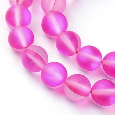 Synthetic Moonstone Beads Strands G-R375-10mm-A-1