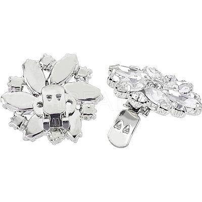 Alloy Rhinestone Shoe Clip Findings FIND-FG0001-02P-1