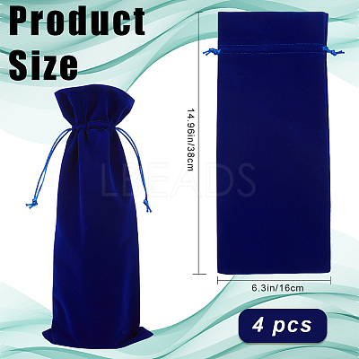 4Pcs Velvet Wine Bottle Packing Pouches ABAG-BBC0001-13A-1