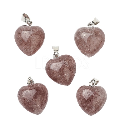 Natural Strawberry Quartz Pendants X-G-I311-A23-1