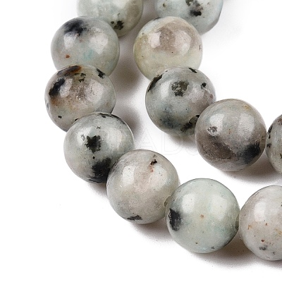 Natural Sesame Jasper/Kiwi Jasper Bead Strands G-R345-8mm-36-1