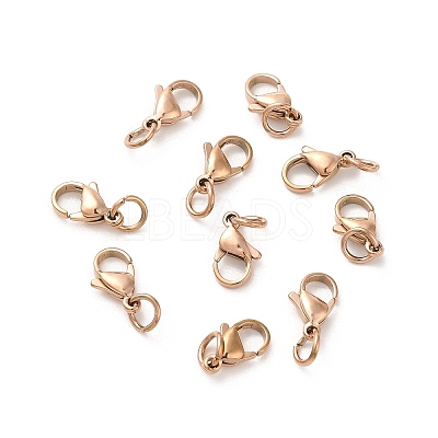 304 Stainless Steel Lobster Claw Clasps STAS-K155-B-11RG-1
