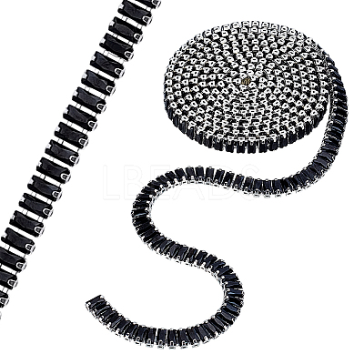 Brass Micro Pave Black Cubic Zirconia Chains CHC-WH0022-002P-1
