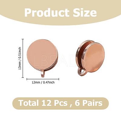 12Pcs 304 Stainless Steel Cuff Earrings EJEW-HS0001-27-1