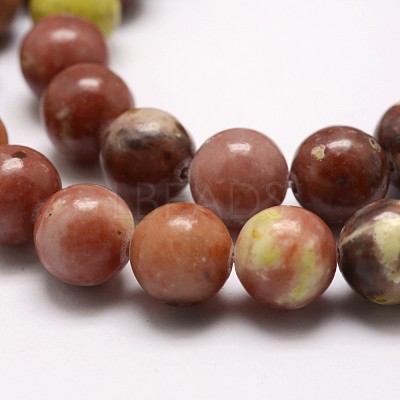 Natural Plum Blossom Jasper Beads Strands X-G-A163-02-8mm-1