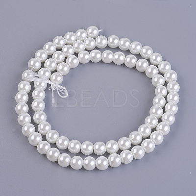 Eco-Friendly Dyed Glass Pearl Round Bead Strands X-HY-A008-6mm-RB001-1