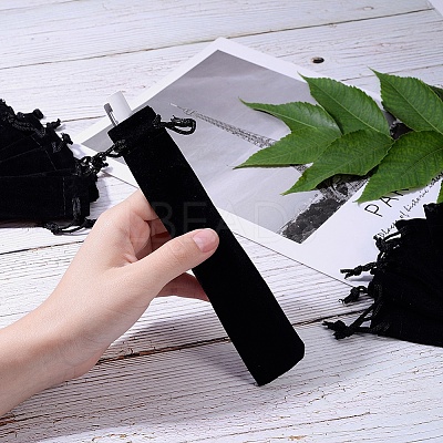 Rectangle Velvet Pouches LS-TP-WH0005-01-1