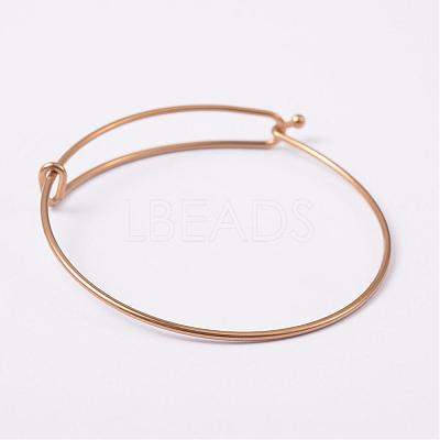 Adjustable Ion Plating(IP) 304 Stainless Steel Expandable Bangle Making BJEW-L604-09G-1