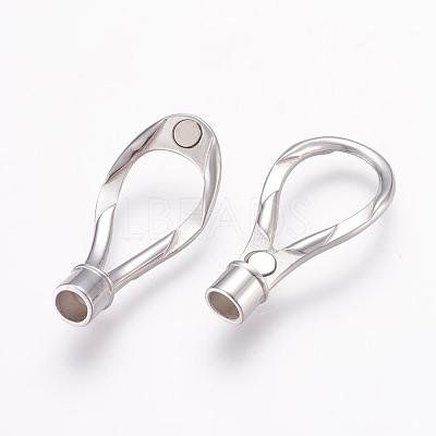 Tarnish Resistant 304 Stainless Steel Magnetic Clasps with Glue-in Ends STAS-L189-12P-1
