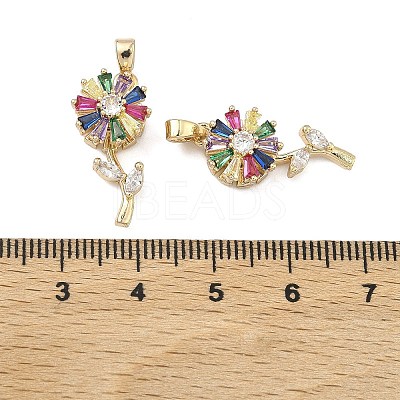 Brass Micro Pave Cubic Zirconia Rotatable Pendants KK-A287-11D-G-1
