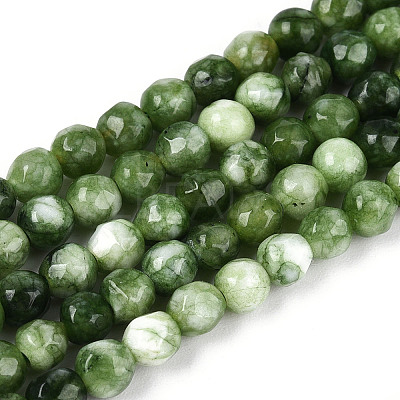 Dyed Natural White Jade Beads Strands X-G-T139-4mm-60-18-1